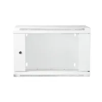 Ver informacion sobre 19" Armario rack 6U, Ancho:570mm, Fondo:450mm, Puerta Cristal con perforado hexágono, blanco