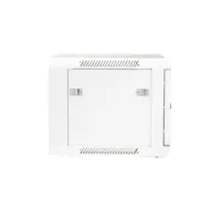 19" Armario rack 6U, Ancho:570mm, Fondo:450mm, Puerta Cristal con perforado hexágono, blanco