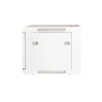 19" Armario rack 6U, Ancho:570mm, Fondo:450mm, Puerta Cristal con perforado hexágono, blanco