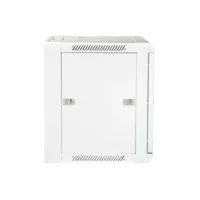 19" Armario Rack 9U, Fondo 450mm, Puerta de cristal con perforado hexágono, blanco