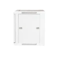 19" Armario Rack 9U, Fondo 450mm, Puerta de cristal con perforado hexágono, blanco