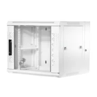Armario rack de pared 9U 19" Abatible de Doble Sección - Blanco [600x550x500mm]