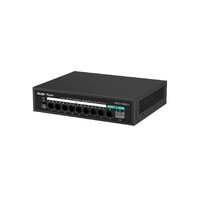 Reyee Switch PoE Sobremesa - 8 Puertos RJ45 + 1 Uplink RJ45 + 1 Uplink SFP - 8 Puertos Gigabit + 2 Puertos Gigabit - 8 Puertos PoE+ 802.3af/at | Potencia total 120W - Aislado de Puertos / Flow Control / PoE Watchdog - Plug and Play