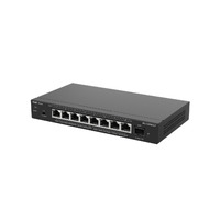 Reyee Switch PoE Cloud Capa 2 - 8 puertos PoE MultiGigabit+ 1 10Gbps SFP+ -  PoE 802.3af/at hasta 30w / Máximo 130W - Static LAG/DHCP Snoop/Port Mirror - VLAN/Port Isolation/PoE Watchdog - Enrackable