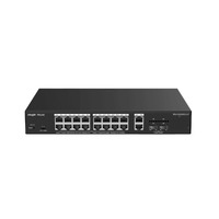 Ver informacion sobre Reyee Switch PoE Cloud Gestionable - 16 PoE 802.3af/at + 2 SFP + 2 uplink RJ45 - 18 RJ45 10/100/1000Mbps + 2 SFP 10/100/1000 - 30W por puerto 802.3af/at / Máximo 130W - VLAN/Port Isolation/Loop Detection - Port Speed Limit