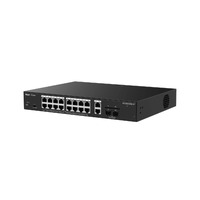 Reyee Switch PoE Cloud Gestionable - 16 PoE 802.3af/at + 2 SFP + 2 uplink RJ45 - 18 RJ45 10/100/1000Mbps + 2 SFP 10/100/1000 - 30W por puerto 802.3af/at / Máximo 130W - VLAN/Port Isolation/Loop Detection - Port Speed Limit