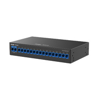 Reyee Splitter Óptico Pasivo - Longitud de onda 1260nm a 1650nm - Compatible con solución e-Lighten Reyee - 2 x Conectores SC uplink  - 16 x Conectores SC para ONU´s - Enrackable y montaje en pared