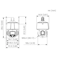 Cámara PTZ IP 4M H.265 WDR Illum Dual LED30m/IR50m 5x IP66 WiFi AUDIO MIC E/S AI