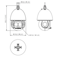 Dome PTZ IP 2M WDR Starlight Laser 550m 45X IP67 Hi-POE AUDIO E/S AI