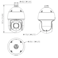 Dome PTZ IP 2M DN H.265 WDR Starlight IR250m 45X IP67 IK10 PoE+ AUDIO E/S AI