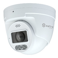 Safire Smart - Cámara Turret IP gama I1 con Disuasión activa - 4Mpx - Lente 2.8 mm | MIC &amp; Speaker | Dual light 40m - AI: Clasificación de humano y vehículo - PoE - IP67