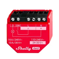 Ver informacion sobre Shelly 1PM Gen3  - WiFi 2.4 GHz IEEE802.11 b/g/n / Bluetooth -  Interruptor inteligente  - Soporta 110-240 V~24-48 V⎓12 V⎓ - Ofrece contactos secos - Compatible con Alexa y Google