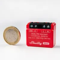 Shelly 1PM Mini Gen3 - WiFi 2.4 GHz IEEE802.11 b/g/n / Bluetooth -  Interruptor inteligente  - Soporta 110 - 240 VCA / 24 - 30 VCC - Contacto NA, 1 polo, contacto µ - Compatible con Alexa y Google