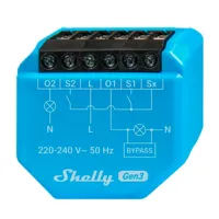 Ver informacion sobre Shelly 2L Gen3 - WiFi 2.4 GHz IEEE802.11 b/g/n / Bluetooth -  Interruptor inteligente / Sin Neutro - Soporta 220-240 V~50Hz - Bypass 1L/2L - Compatible con Alexa y Google