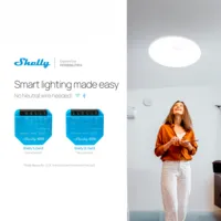 Shelly 2L Gen3 - WiFi 2.4 GHz IEEE802.11 b/g/n / Bluetooth -  Interruptor inteligente / Sin Neutro - Soporta 220-240 V~50Hz - Bypass 1L/2L - Compatible con Alexa y Google