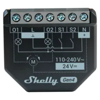Relé Shelly 2PM Gen4 - WiFi 2.4 GHz / Bluetooth / Zigbee -  Interruptor inteligente  - Soporta 110-240 V / 24V - Controlador de persianas - Compatible con Alexa y Google