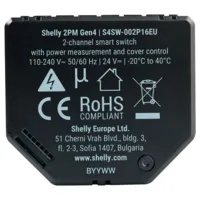 Relé Shelly 2PM Gen4 - WiFi 2.4 GHz / Bluetooth / Zigbee -  Interruptor inteligente  - Soporta 110-240 V / 24V - Controlador de persianas - Compatible con Alexa y Google