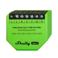 Ver informacion sobre Shelly Dimmer Gen 3 - WiFi 2.4 GHz IEEE802.11 b/g/n / Bluetooth - Regulador intensidad de luz - Soporta 110-230 V - Funciona con neutro / sin neutro - Compatible con Alexa y Google