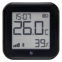 Shelly H&amp;T Gen 3 Negro Mate - WiFi 2.4 GHz IEEE802.11 b/g/n / Bluetooth - Sensor H&amp;T - Pantalla de bajo consumo - Soporta 5V / 4 Pilas AA - Compatible con Alexa y Google