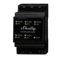 Ver informacion sobre Shelly LAN Switch - Montable en DIN - 5 puertos RJ45 - Soporta 110V - 230V - Conmutador Ethernet - Ampliar las capacidades de su red