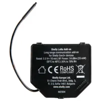 Shelly LoRa Add-on (Pack 2) - Comunicación mediante LoRa - Compatibilidad con Shelly Gen3 &amp; Gen4 - Largo alcance hasta 5Km (Usando antena Ext) - Color Negro