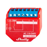 Ver informacion sobre Shelly Plus 1PM - WiFi 2.4 GHz IEEE802.11 b/g/n / Bluetooth -  Interruptor inteligente  - Soporta 110-240 V / 24V - Medidor de consumo - Compatible con Alexa y Google