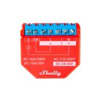 Shelly Plus 1PM - WiFi 2.4 GHz IEEE802.11 b/g/n / Bluetooth -  Interruptor inteligente  - Soporta 110-240 V / 24V - Medidor de consumo - Compatible con Alexa y Google