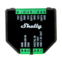 Ver informacion sobre Shelly Plus AddOn - WiFi 2.4 GHz IEEE802.11 b/g/n / Bluetooth - Interfaz de sensor aislada - Soporta 3,3 V (del dispositivo Shelly plus) - Entrada analógica y digital - Compatible con Alexa y Google