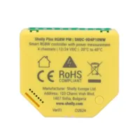 Shelly Controlador RGBW para tiras LED - WiFi 2.4 GHz IEEE802.11 b/g/n / Bluetooth - Admite cualquier tira de LED RGB/RGBW - Soporta 12V / 24V - Medición de potencia - Compatible con Alexa y Google