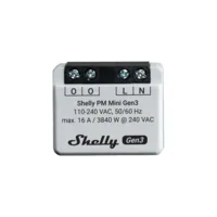 Shelly PM Mini Gen3 - WiFi 2.4 GHz IEEE802.11 b/g/n / Bluetooth -  Interruptor inteligente  - Soporta 110 - 240 VCA / 24 - 30 VCC - Contacto NA, 1 polo, contacto µ - Compatible con Alexa y Google