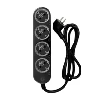 Ver informacion sobre Shelly Power Strip 4 Gen4 Black - WiFi 2.4 GHz / Bluetooth / Zigbee - Medidor de consumo  - Soporta 220 - 230 V - Apto para domótica de viviendas  - Compatible con Alexa, Google y Apple 