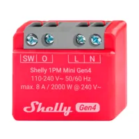 Ver informacion sobre Shelly 1PM Mini Gen4 - WiFi 2.4 GHz / Bluetooth / Zigbee -  Interruptor inteligente  - Soporta 110 - 240 VCA / 24 - 30 VCC - Contacto NA, 1 polo, contacto µ - Compatible con Alexa y Google