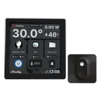 Ver informacion sobre Shelly Wall Display Negro + BLU H&amp;T Negro - WiFi 2.4 GHz / Bluetooth - Sensor H&amp;T - Resistente al agua y al polvo - Batería de hasta 3 años - Compatible con Alexa y Google
