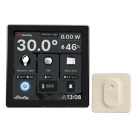 Ver informacion sobre Shelly Wall Display Blanco + BLU H&amp;T Ivory - WiFi 2.4 GHz / Bluetooth - Sensor H&amp;T - Resistente al agua y al polvo - Batería de hasta 3 años - Compatible con Alexa y Google