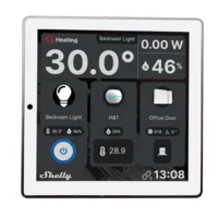 Shelly Wall Display Blanco + BLU H&amp;T Ivory - WiFi 2.4 GHz / Bluetooth - Sensor H&amp;T - Resistente al agua y al polvo - Batería de hasta 3 años - Compatible con Alexa y Google