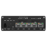 Teltonika Router Industrial 5G - Doble modem 5G Sub-6Ghz SA/NSA - 5 puertos 10/100/1000Mbps - Hasta  2.1/3.3Gbps Descarga  900/600Mbps Subida  - WiFi 802.11 b/g/n/ac - Carcasa Aluminio