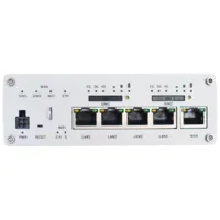 Teltonika Router 4G Industrial - Doble Módem 4G Cat 6 Dual SIM  - Wi-Fi 5 - Bluetooth LE 4.0 - Posicionamiento GNSS - 5 puertos Ethernet RJ45 Gigabit