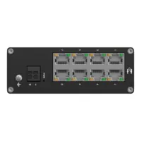 Teltonika Switch No gestionable Industrial - 8 puertos Ethernet RJ45 Fast Ethernet - Rugerizado Carcasa Aluminio - Plug and Play - Alimentación DC 5 a 57V - Led de Estado