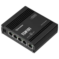 Teltonika Switch PoE No gestionable Industrial - 5 puertos Ethernet RJ45 Gigabit - 4 Puertos Ethernet PoE+ 802.3af/at - Hasta 30W por Puerto PoE - Hasta 60W de Potencia PoE total - Rugerizado Carcasa Aluminio