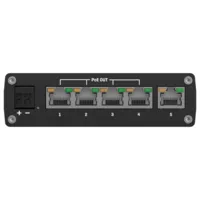 Teltonika Switch PoE No gestionable Industrial - 5 puertos Ethernet RJ45 Gigabit - 4 Puertos Ethernet PoE+ 802.3af/at - Hasta 30W por Puerto PoE - Hasta 60W de Potencia PoE total - Rugerizado Carcasa Aluminio
