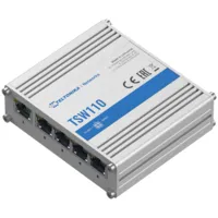 Teltonika Switch No gestionable Industrial - 5 puertos Ethernet RJ45 Gigabit - Rugerizado Carcasa Aluminio - Plug and Play - Alimentación DC 9 a 30V - Led de Estado