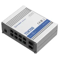 Teltonika Switch PoE No gestionable Industrial - 8 puertos Ethernet RJ45 Gigabit +2 SFP Gigabit - 8 Puertos Ethernet PoE+ 802.3af/at - Hasta 30W por Puerto PoE - Hasta 240W de Potencia PoE - Rugerizado Carcasa Aluminio