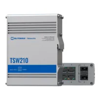 Teltonika Switch No gestionable Industrial - 8 puertos Ethernet RJ45 Gigabit +2 SFP Gigabit - Rugerizado Carcasa Aluminio - Plug and Play - Alimentación DC 7 a 57V - Led de Estado