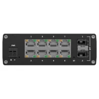 Teltonika Switch Gestionable Industrial - 8 puertos Ethernet RJ45 Gigabit +2 SFP Gigabit - VLAN/Loop Prevention/STP/RSTP/Port Mirroring - Rugerizado Carcasa Aluminio - Montaje en carril DIN