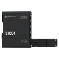 Ver informacion sobre Teltonika Switch  No gestionable Industrial - 4 puertos Ethernet RJ45 Gigabit  - Rugerizado Carcasa Aluminio - Este dispositivo ultrapequeño - Montaje en carril DIN integrado
