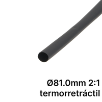 Pack de corte [1.2m] de tubo termorretráctil 2:1 Ø81.0mm negro – Poliolefina libre de halógeno e ignífugo [x5]