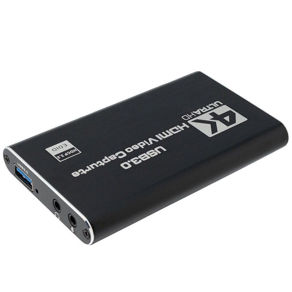 HDMI and microphone to USB capture card, 4K@60Hz with video output loop