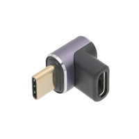 Adaptador USB-C macho / hembra de ángulo recto de 90 grados frontal [40Gbps 100W 8K@60Hz]