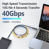 Câble USB 4.0 Haute Performance: 40Gbps, 240W de Livraison de Puissance, Support d'Affichage 8K avec Suivi de Puissance en Temps Réel
