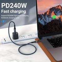 Câble USB 4.0 Haute Performance: 40Gbps, 240W de Livraison de Puissance, Support d'Affichage 8K avec Suivi de Puissance en Temps Réel